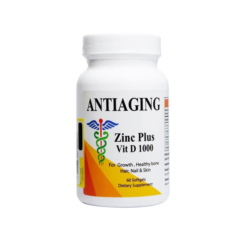 زینک پلاس ویتامین دی 1000 آنتی ای جینگ ( 60 عددی ) | Zinc Plus Vit D 1000