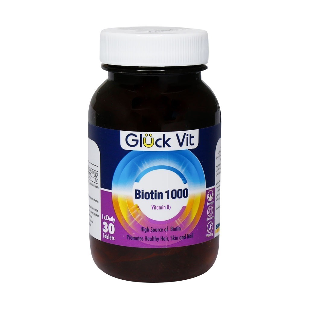 بیوتین 1000 میکروگرم گلوک ویت 30 عدد | Gluck Vit Biotin 1000 Mcg 30 Tabs