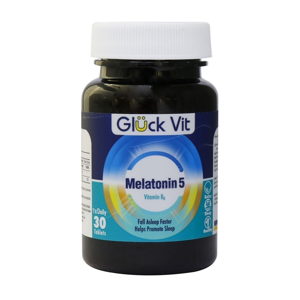 ملاتونین 5 میلی گرم و ویتامین B6 گلوک ویت 30 عدد | Gluck Vit Melatonin 5 And Vitamin B6 30 Tabs